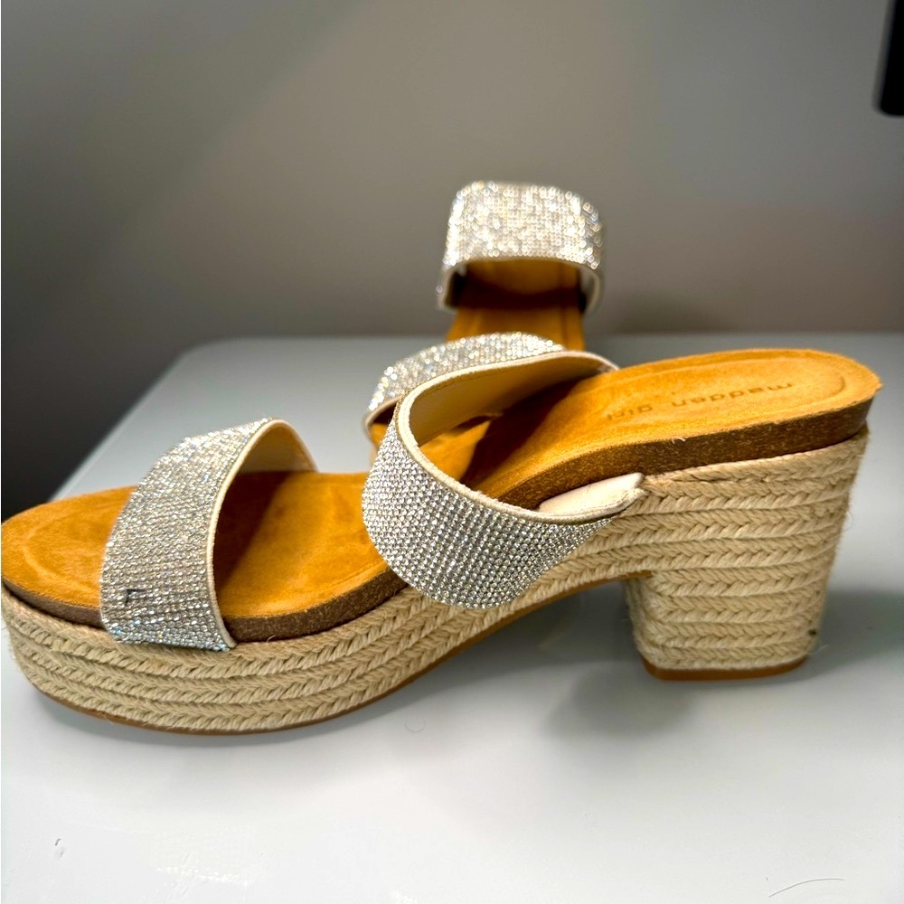 Madden Girl Silver Tan Glamorous Sandals